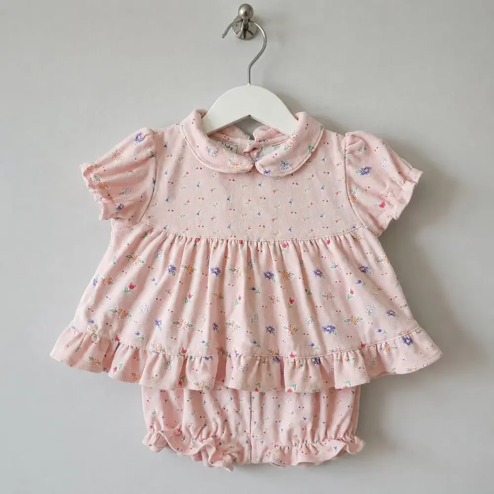 Vintage 90s Kids Play by Rashti & Rashti Floral Ruffle Top & Bloomer Set - 24M